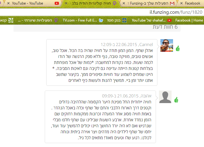 ביקורות Funzing מ-יוני 2015 — הרדוף